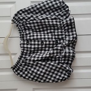 H&M Off the shoulder Gingham blouse